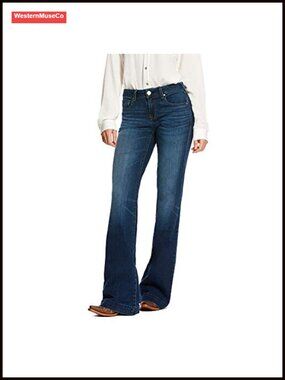 Ultra Stretch Trouser Jeans Boot Cut Wide Leg Mid Rise Stretch Kelsea